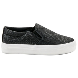 SHELOVET Zapatillas sin cordones negras negro