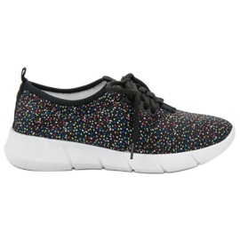 Bona Zapatos deportivos con lunares negro