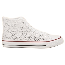 Renda Zapatillas de encaje blanco