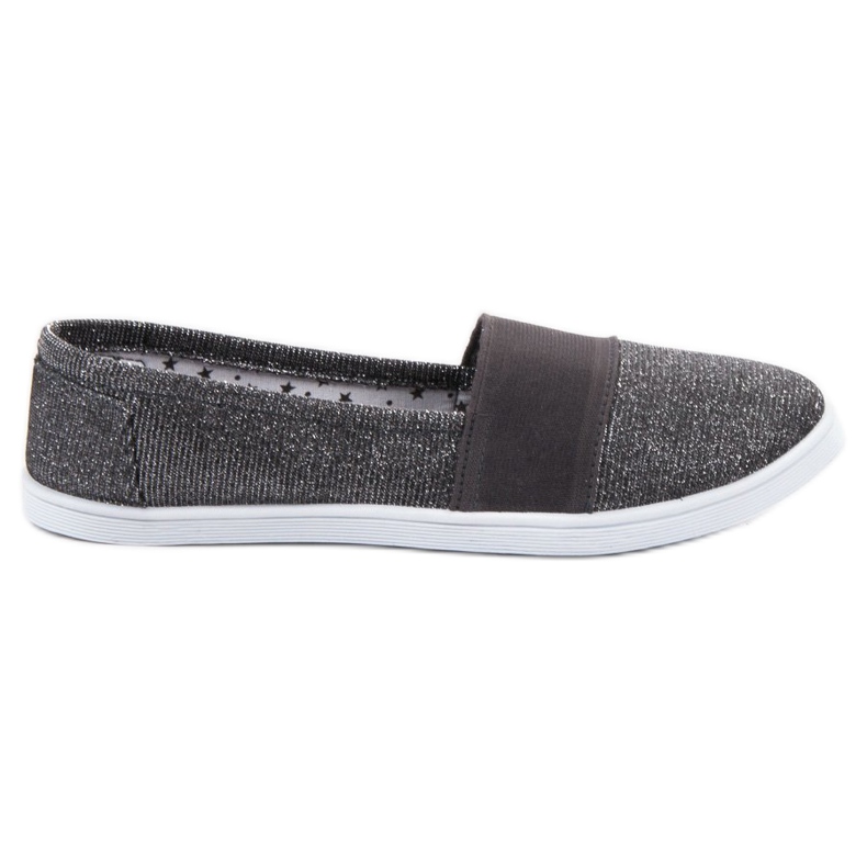 SHELOVET Zapatillas slip-on con purpurina gris