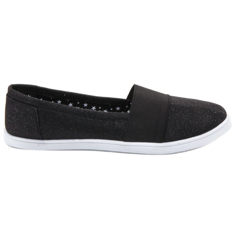 SHELOVET Zapatillas slip-on con purpurina negro