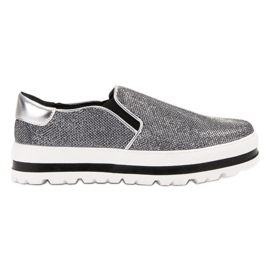 SHELOVET Slipons ligeros en la plataforma negro gris