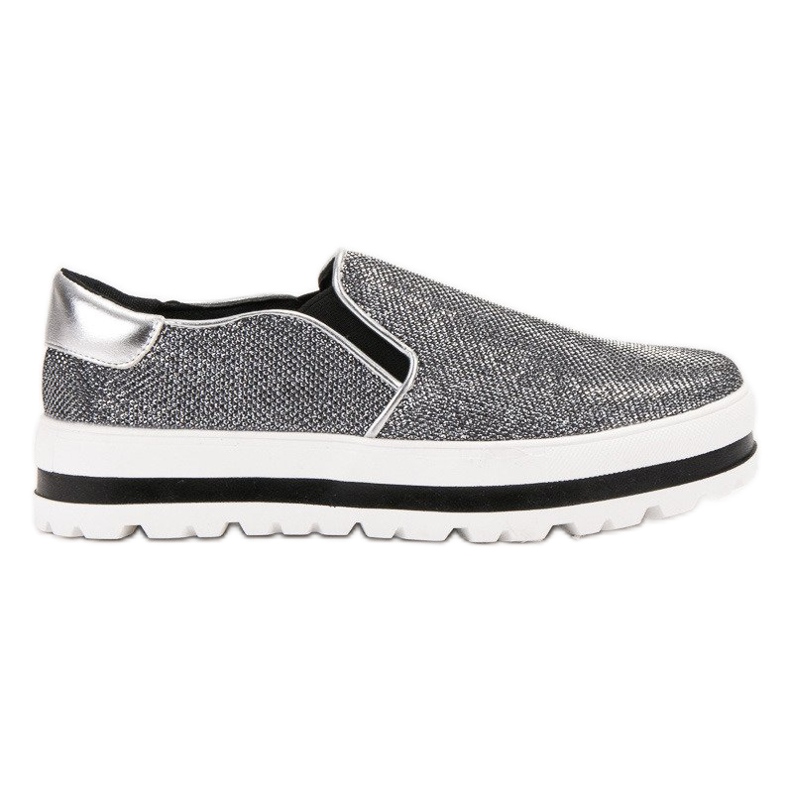 SHELOVET Slipons ligeros en la plataforma negro gris