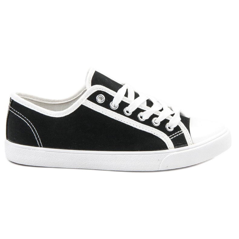 SHELOVET Zapatillas bajas para mujer blanco negro