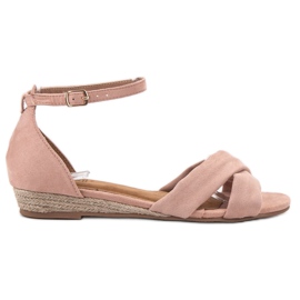 Clowse Sandalias de gamuza rosa