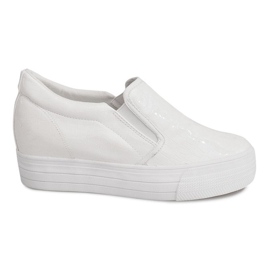 Deportivas Lacadas Sobre Cuña KB-125 Blanco