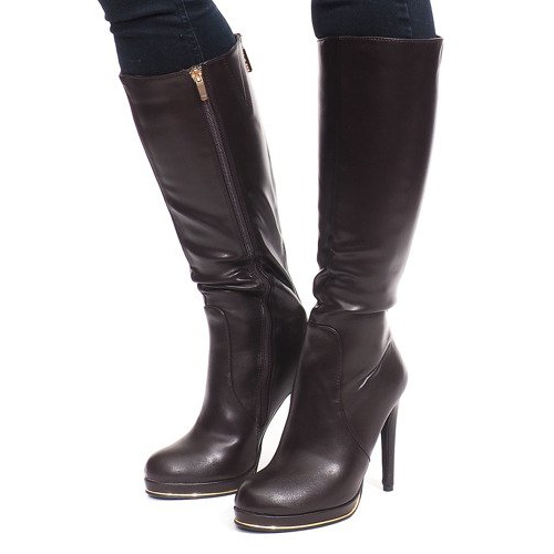 Botas De Tacón Alto JU862 Marrón