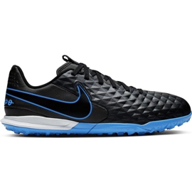 Zapatillas de fútbol Nike Tiempo Legend 8 Academy Tf Jr AT5736 004 negras negro negro