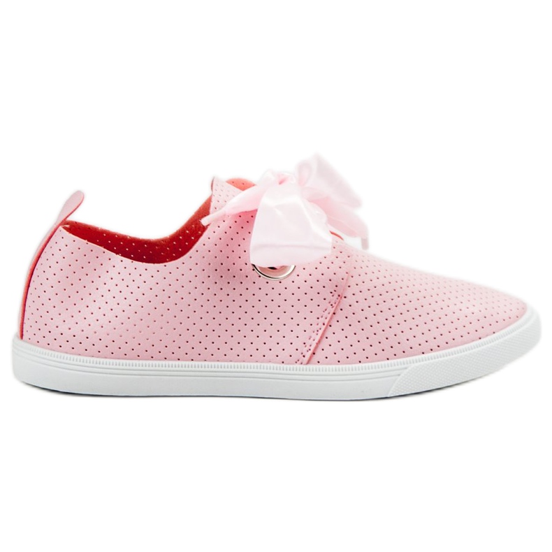 SHELOVET Zapatos atados con una cinta rosado