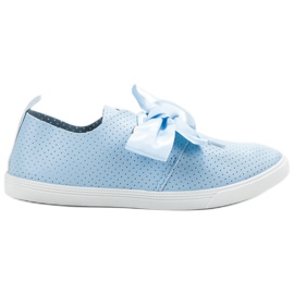 SHELOVET Zapatos atados con una cinta azul SHELOVET Zapatos atados con una cinta azul