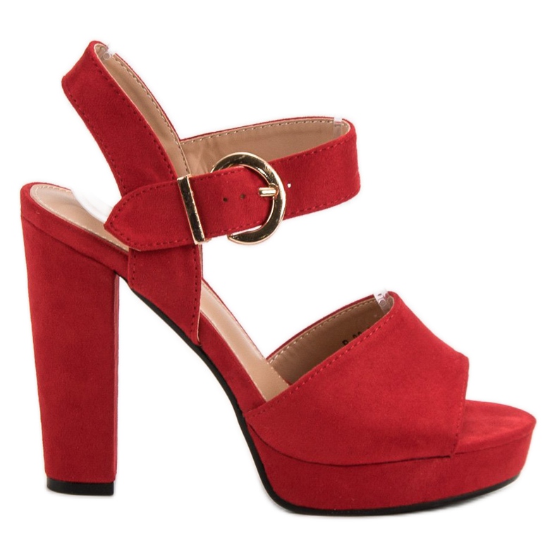 SHELOVET Sandalias rojas en la plataforma rojo