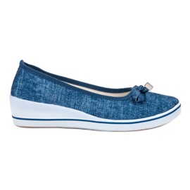 SHELOVET Bailarina de cuña azul