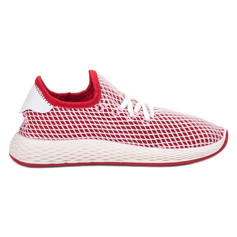 SHELOVET Zapatos sin cordones de moda blanco rojo