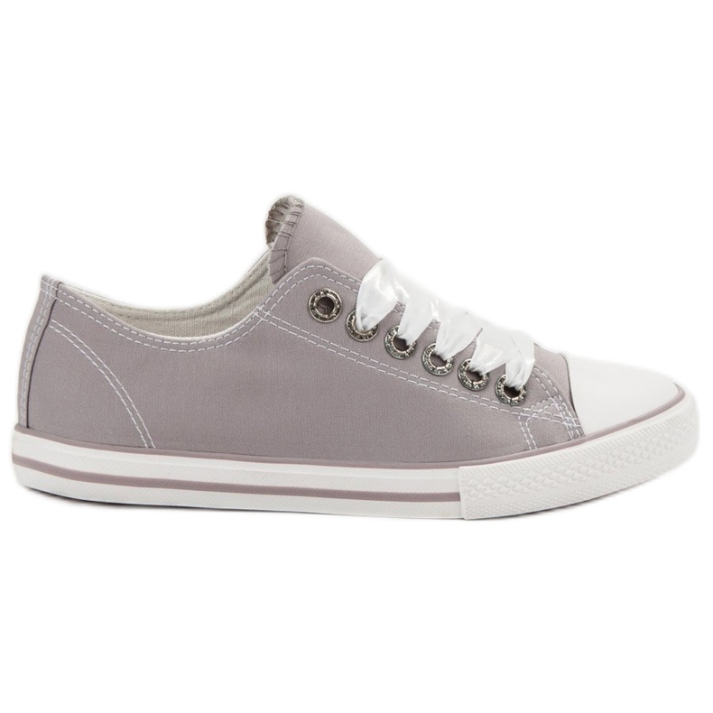 SHELOVET Zapatillas atadas con una cinta gris SHELOVET Zapatillas atadas con una cinta gris
