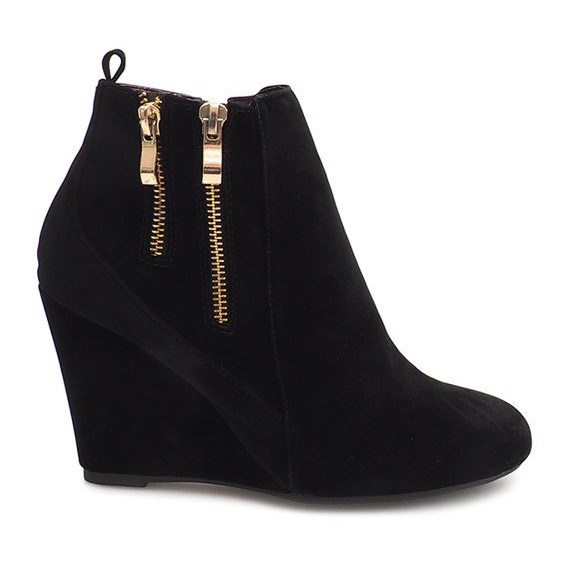 Botas de cuña elegantes 1058-19A Negro Botas de cuña elegantes 1058-19A Negro