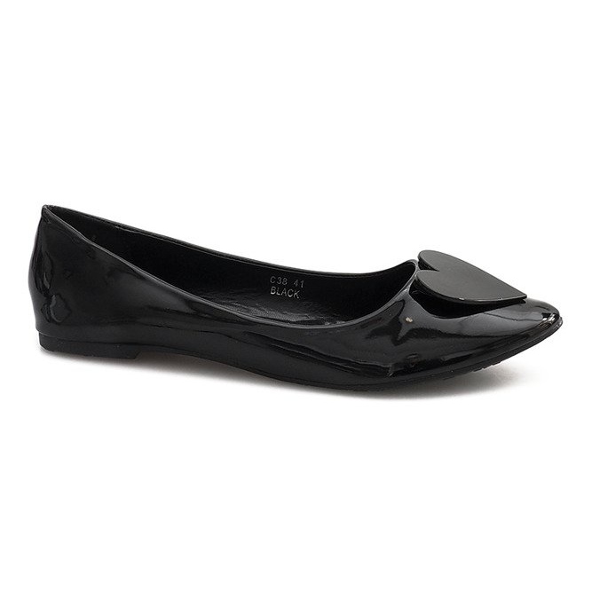 Bailarinas Lacadas Con Corazón C38 Negro