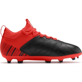 Botas de fútbol Puma One 5.3 Fg Ag JR105657 01 rojo y negro multicolor naranjas y rojos
