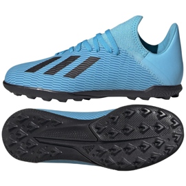 Botas de fútbol adidas X 19.3 Tf Jr F35357 azul azul