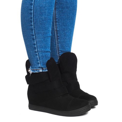 Deportivas Cuña Con Velcro 1703 Negro Deportivas Cuña Con Velcro 1703 Negro