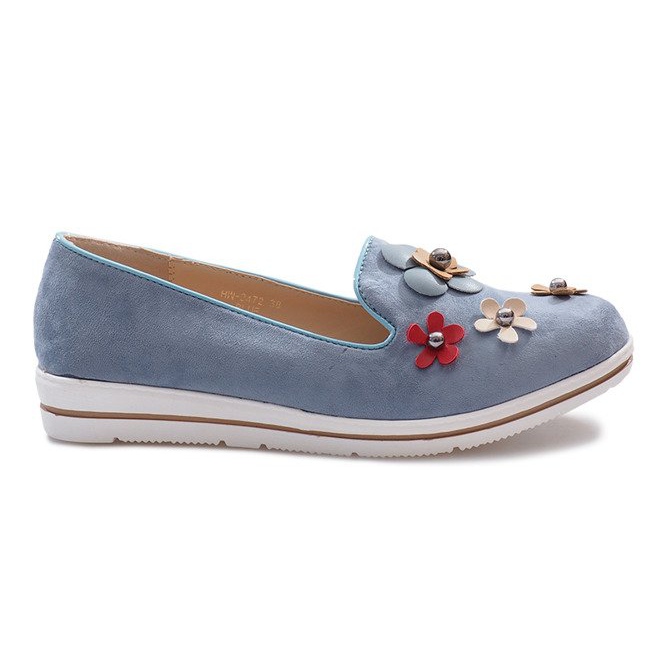 Cuñas sin cordones azules Multi Flower