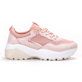 SHELOVET Zapatillas con cordones rosa