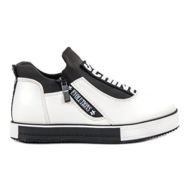 SHELOVET Zapatos de mujer de moda blanco negro