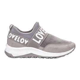 SHELOVET Zapatos de gamuza sin cordones gris