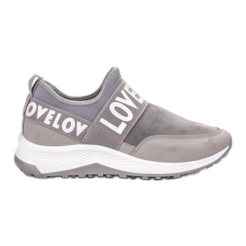 SHELOVET Zapatos de gamuza sin cordones gris