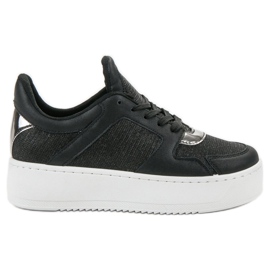 Ideal Shoes Zapatillas con purpurina negro