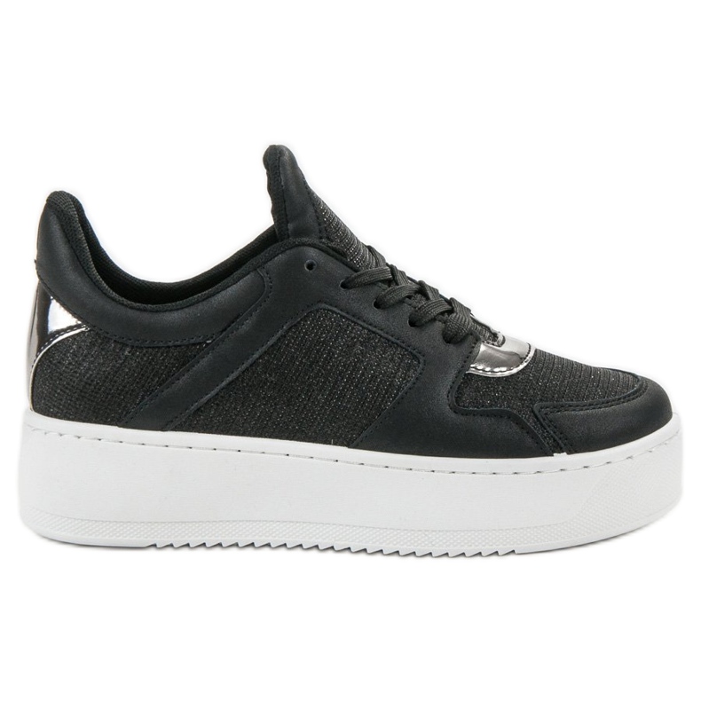 Ideal Shoes Zapatillas con purpurina negro
