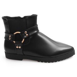 Botas Cálidas Elegantes Con Hebilla HW14 Negro