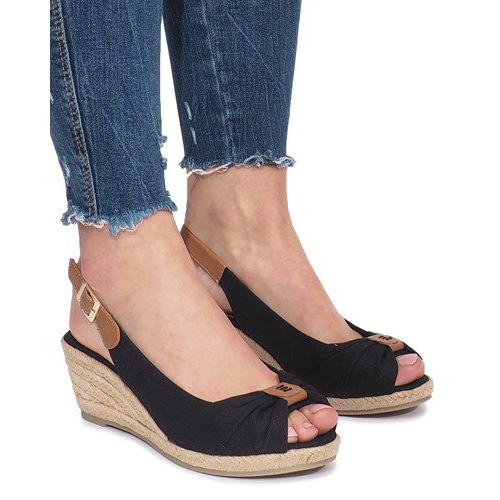 Sandalias de cuña alpargatas Zoe negras negro Sandalias de cuña alpargatas Zoe negras negro