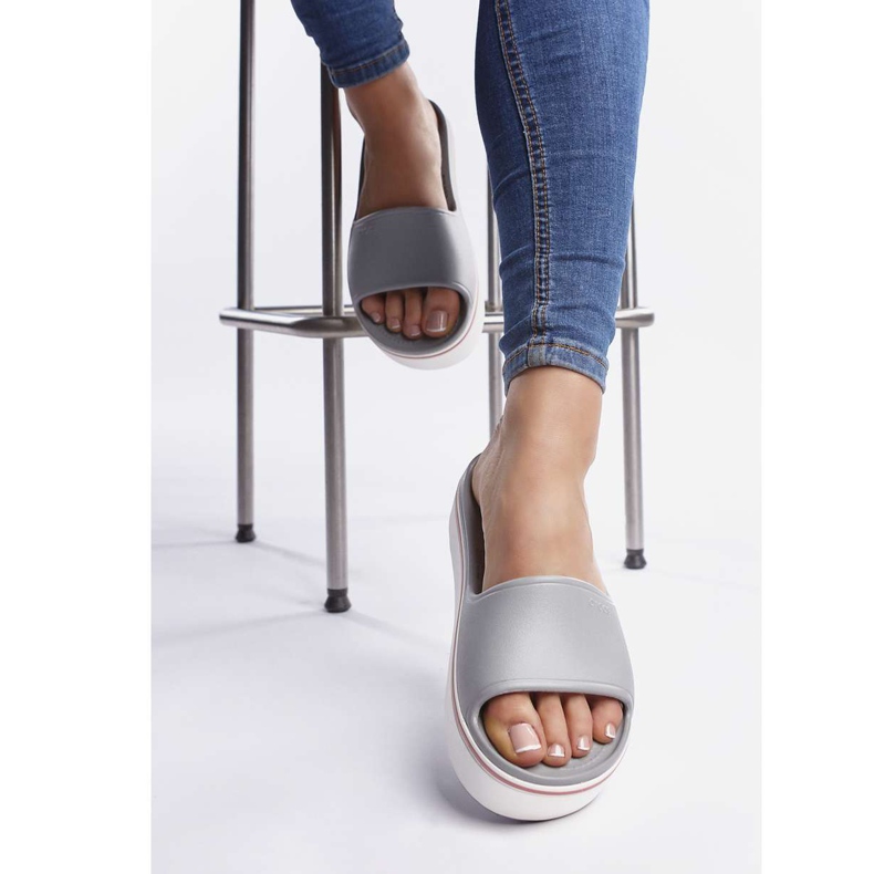 Crocs Crocband Platform Slide 04M Gris claro Rose