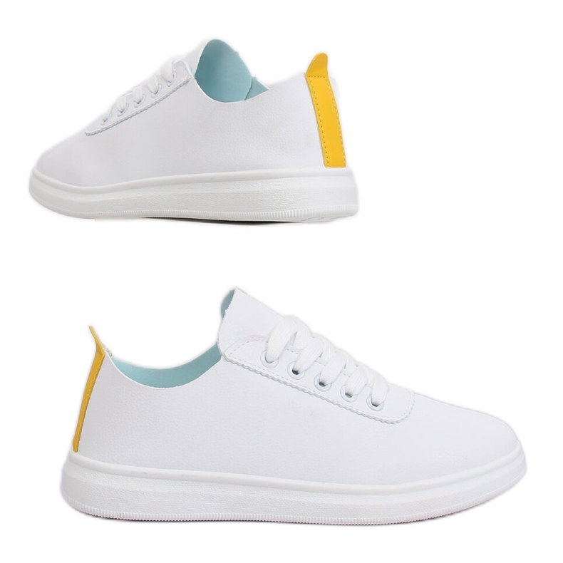 Zapatillas de mujer blancas y amarillas CL33315 Amarillo blanco