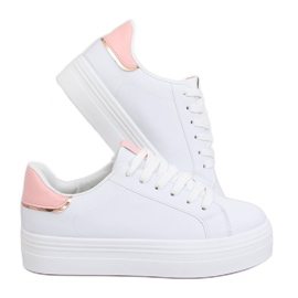 Zapatillas de suela alta blanco y rosa B0-31 BLANCO / ROSA