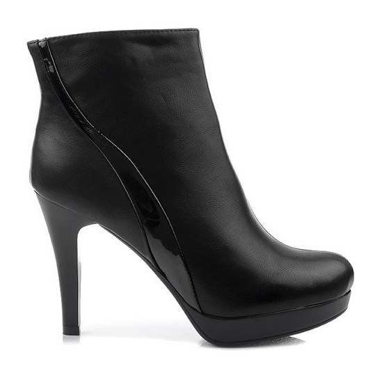 Botas con cremallera de tacón alto 1301-98 Negro Botas con cremallera de tacón alto 1301-98 Negro