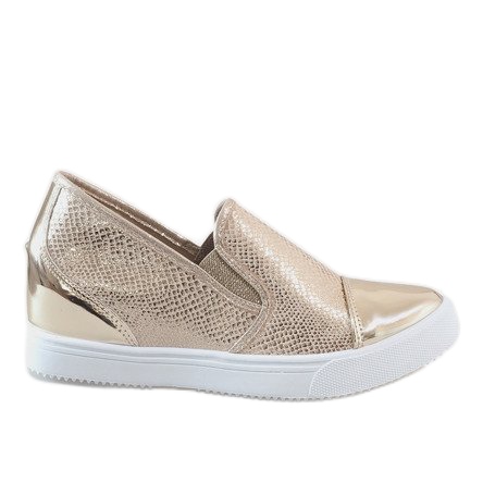Zapatillas doradas en la cuña DD437-8 dorado