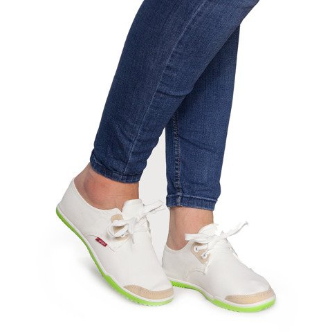 Lycra BL181 Zapatillas blancas sin cordones blanco