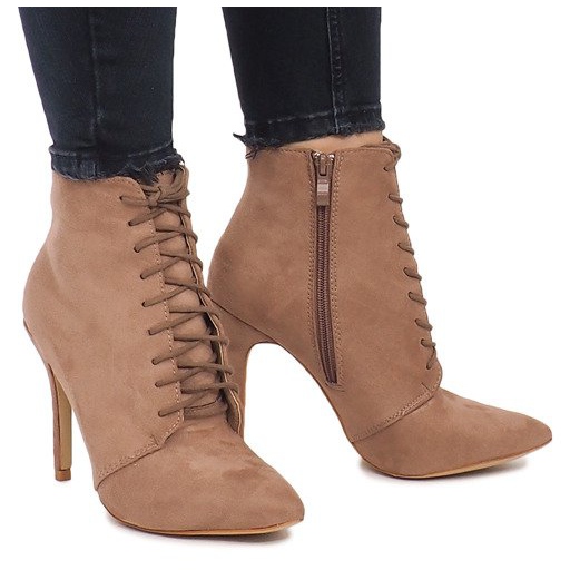 Botas De Tacón Alto LB-229 Caqui rosado