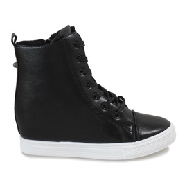 Zapatillas clásicas negras con cuña DD476-1 negro