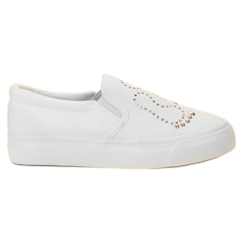 J. Star Slipons con diamantes de imitación blanco