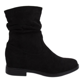 Botas negras con tacón de cuña oculto NC838 Negro