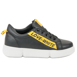 Jumex Amo los zapatos deportivos negro amarillo