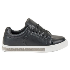 SHELOVET Zapatos negros con cristales