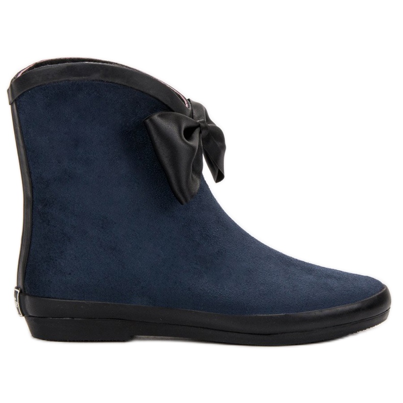 Kylie Botas de agua de ante con lazo azul marino