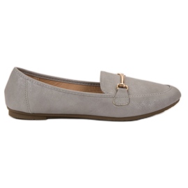 SHELOVET Mocasines de piel ecológica gris