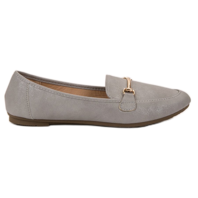 SHELOVET Mocasines de piel ecológica gris