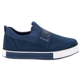 SHELOVET Zapatos sin cordones de gamuza azul verde