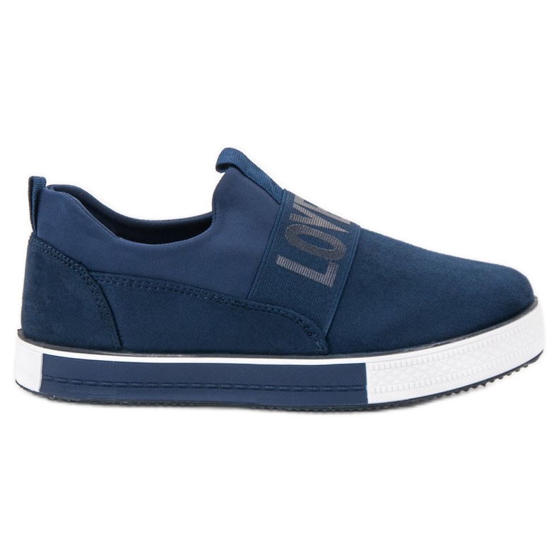 SHELOVET Zapatos sin cordones de gamuza azul verde