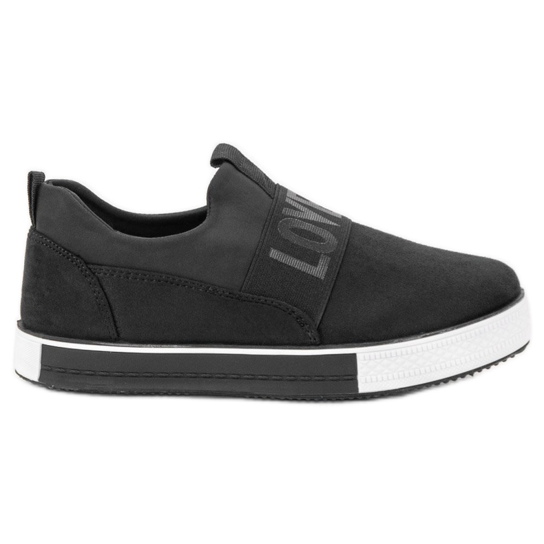 SHELOVET Zapatos sin cordones de gamuza negro